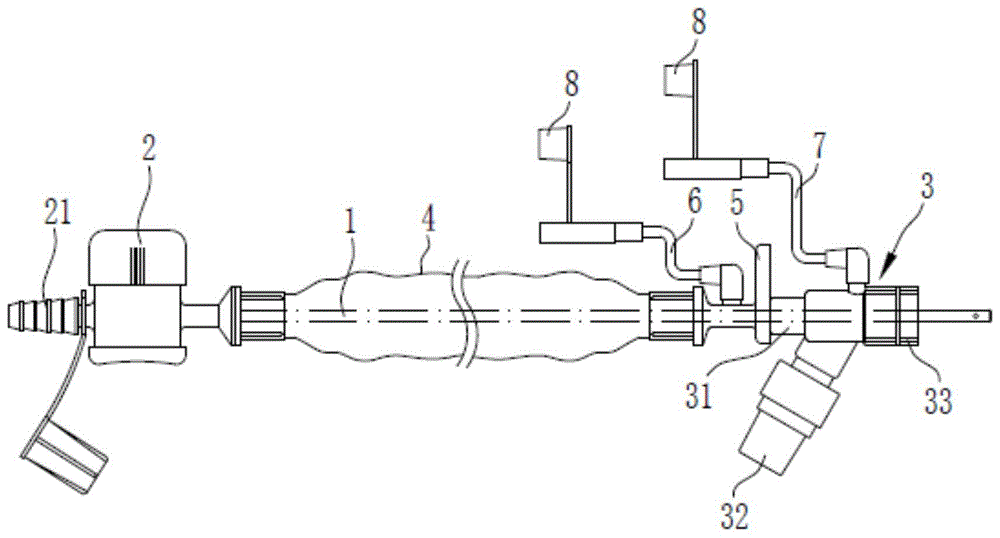 带旋转安全转盘气流平衡型封闭式吸痰管的制作方法