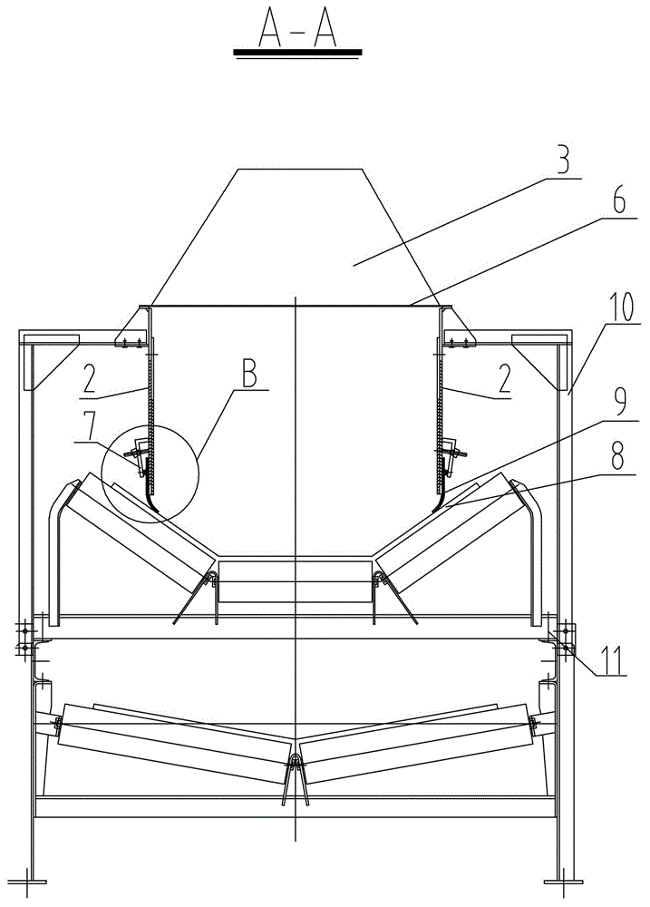 一种胶带机导料槽的密封防尘装置的制作方法
