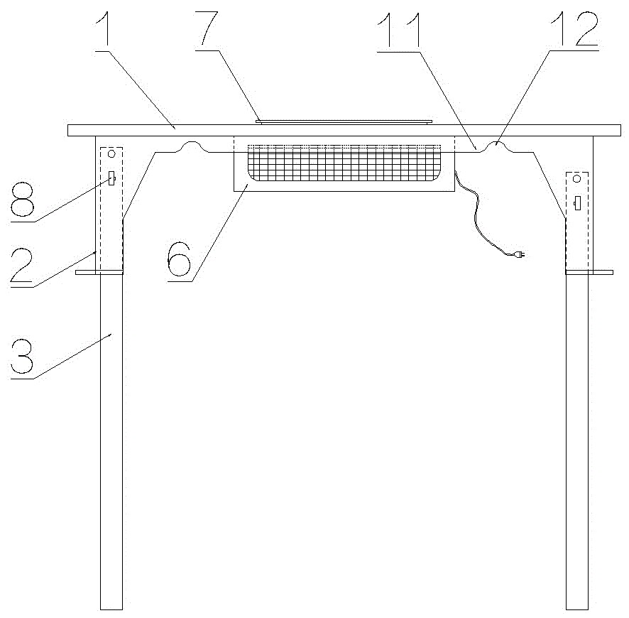 一种折叠式取暖火锅两用桌的制作方法