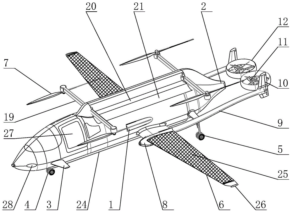 折叠旋翼三栖飞机的制作方法