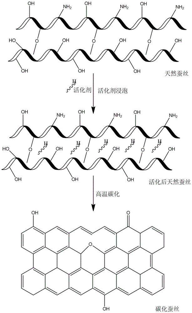 一种碳化蚕丝光催化剂的制备方法及其应用与流程