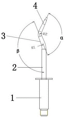 一种左弯158°磁致伸缩工作尖的制作方法