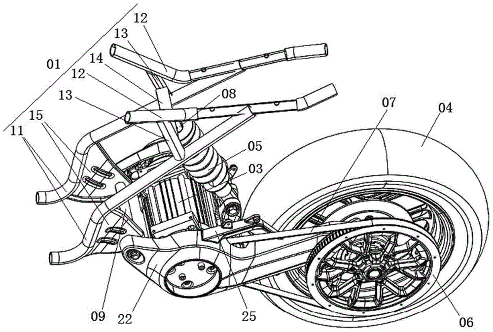 一种跨骑式电动车后轮单摇臂总成的制作方法
