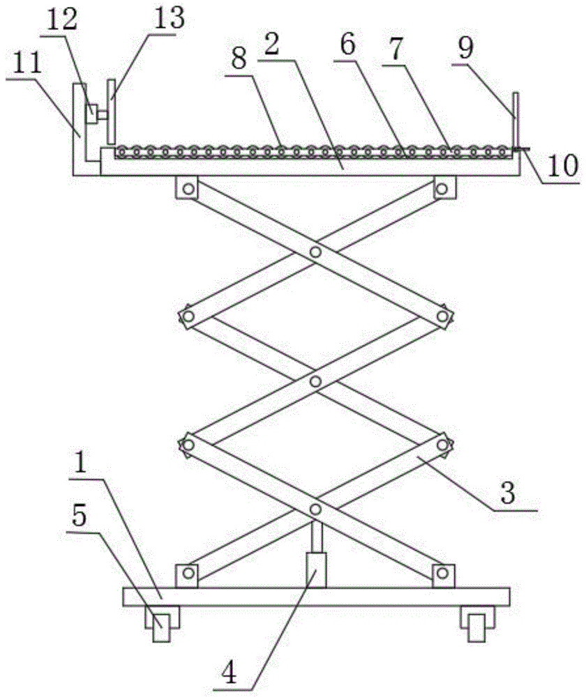一种方便楼层板堆放的移动式升降机构的制作方法