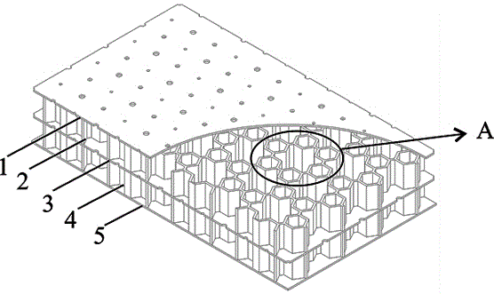 一种微穿孔板双层层级蜂窝夹芯吸声承载复合结构的