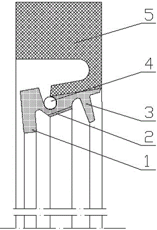 风电主轴承环形单迷宫多唇线性弹簧锁紧的橡胶密封装置的制作方法