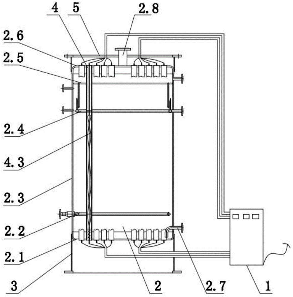 立式管壳式结构蒸汽电锅炉的制作方法