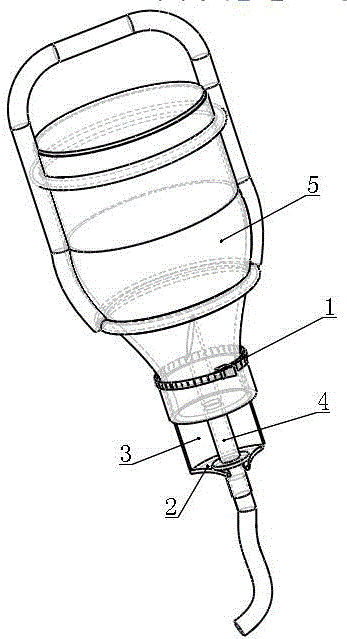 一种防止输液管穿刺针从输液瓶瓶塞处脱落的固定装置的制作方法