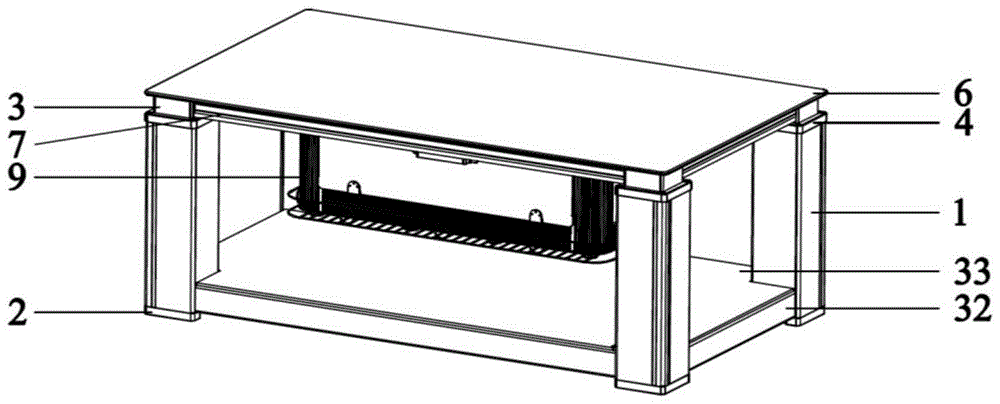 一种带新型发热体烤箱的多功能升降取暖茶几的制作方法