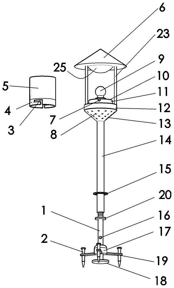 一种可改变高度的庭院柱灯的制作方法
