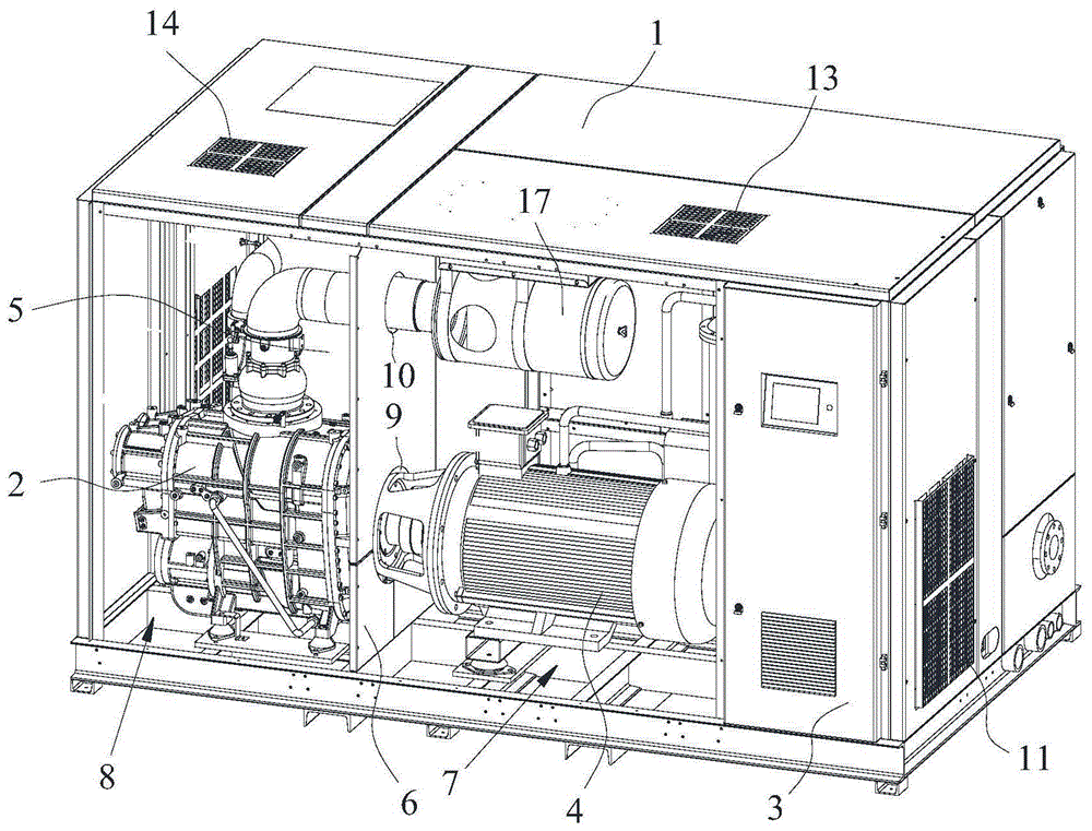 可冷热分区散热的空气压缩机的制作方法