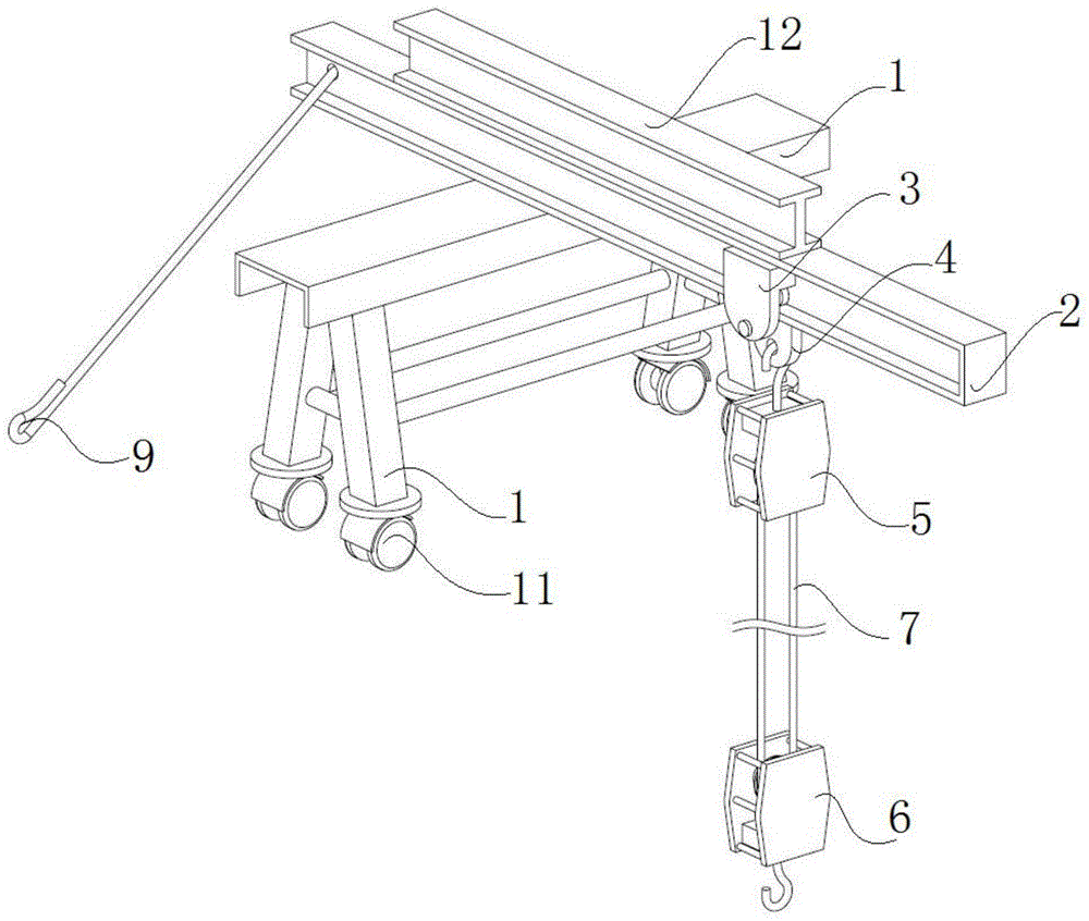 一种T梁边板负弯矩筋张拉千斤顶吊放装置的制作方法