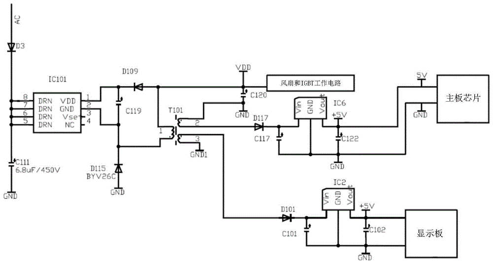 电源隔离供电电路及电磁炉的制作方法