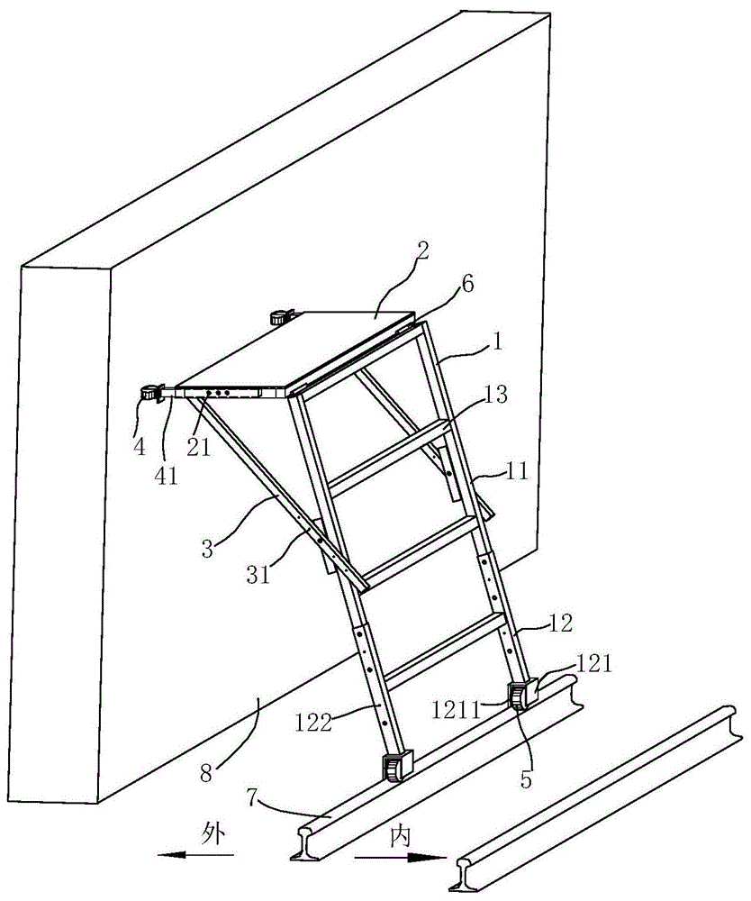轨道用沿墙行走工具梯的制作方法