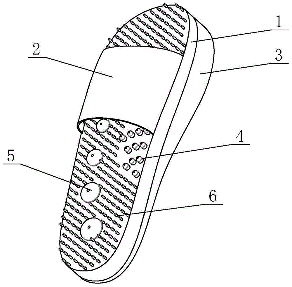 可拆式按摩负跟拖鞋的制作方法