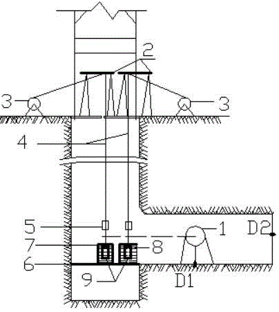 一种深井井筒中心点和边线点向下移设的测量方法与流程