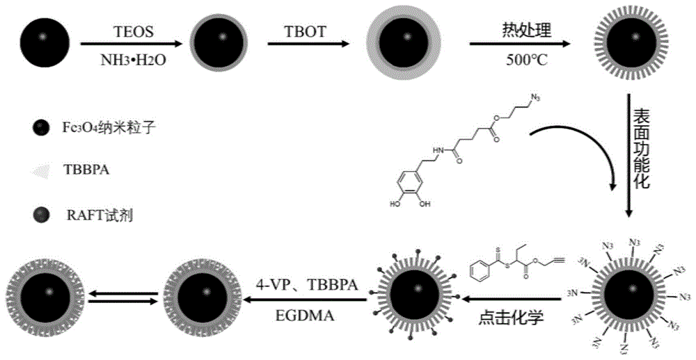 一种磁性表面分子印迹聚合物及其制备方法和应用与流程