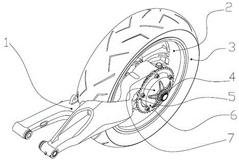 背景技术:目前,国内摩托车产品中,大部分摩托车的后轮摇臂为双摇臂,在