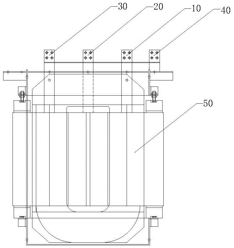 一种三角形立体铁芯干式配电变压器低压铜排出线结构的制作方法