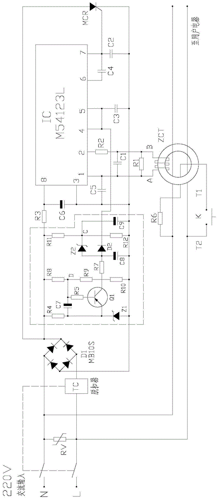 一种具有漏电过欠压保护功能的电子电路的制作方法