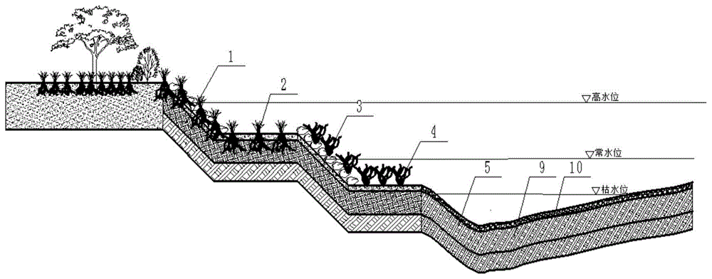 阶梯式生态驳岸结构的制作方法