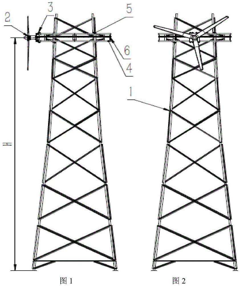 一种铁塔上安装的风力发电机的制作方法