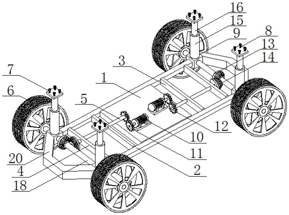 一种分时四驱型巡检机器人的轮式运动结构的制作方法