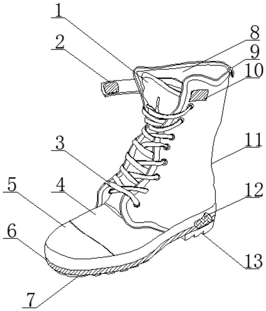 一种用于森林防火人员的防刺靴的制作方法