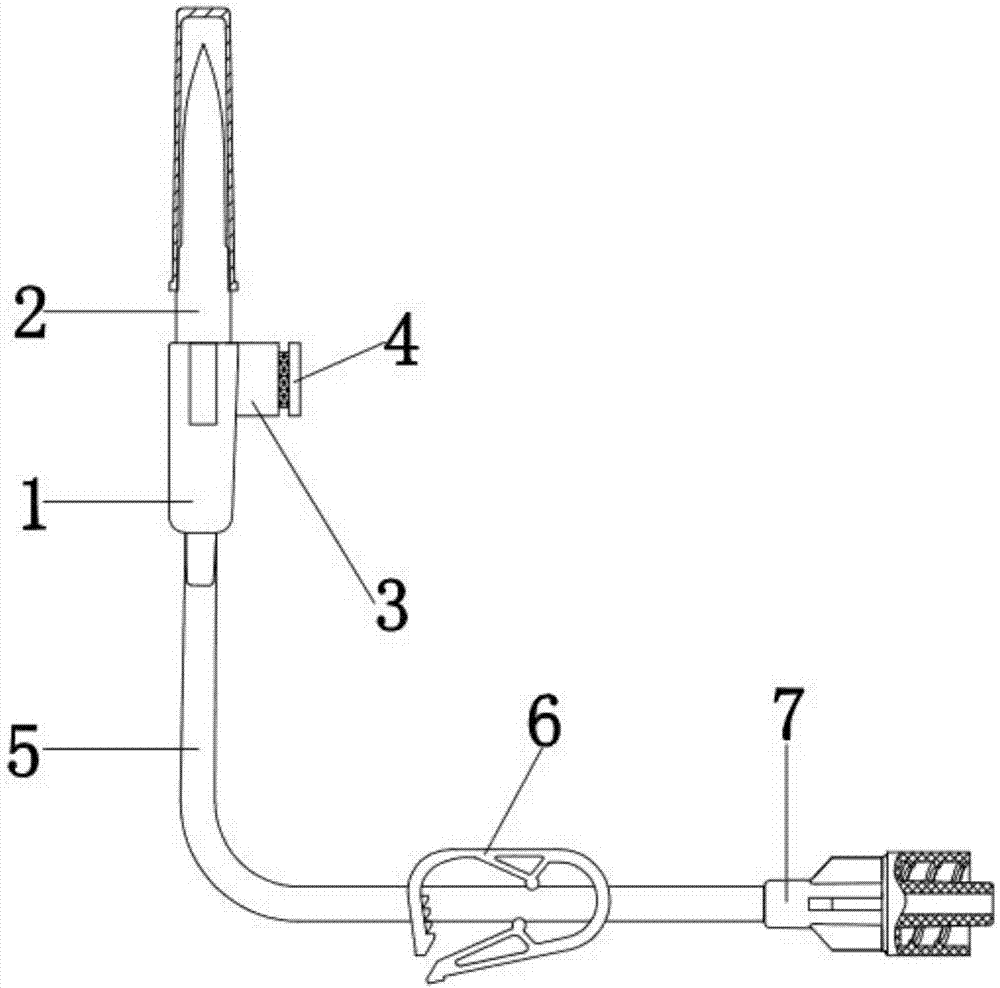 医疗器械制造及应用技术  图中:1滴管,2插瓶针,3连接套,4过滤头,5输液
