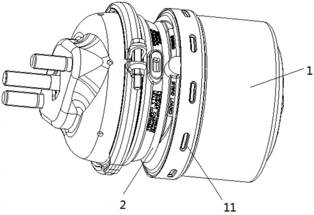 缸体法兰防转式装配结构及车用制动气室的制作方法