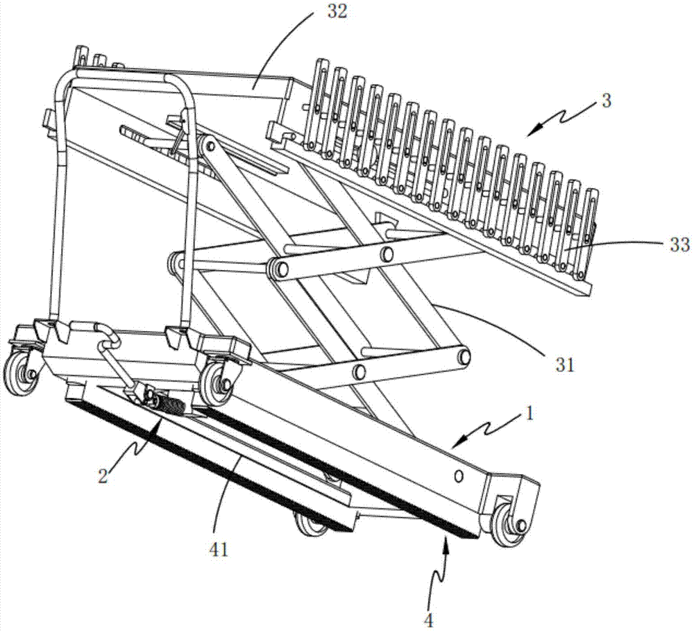 一种轻巧型双剪叉式手动液压平台车的制作方法