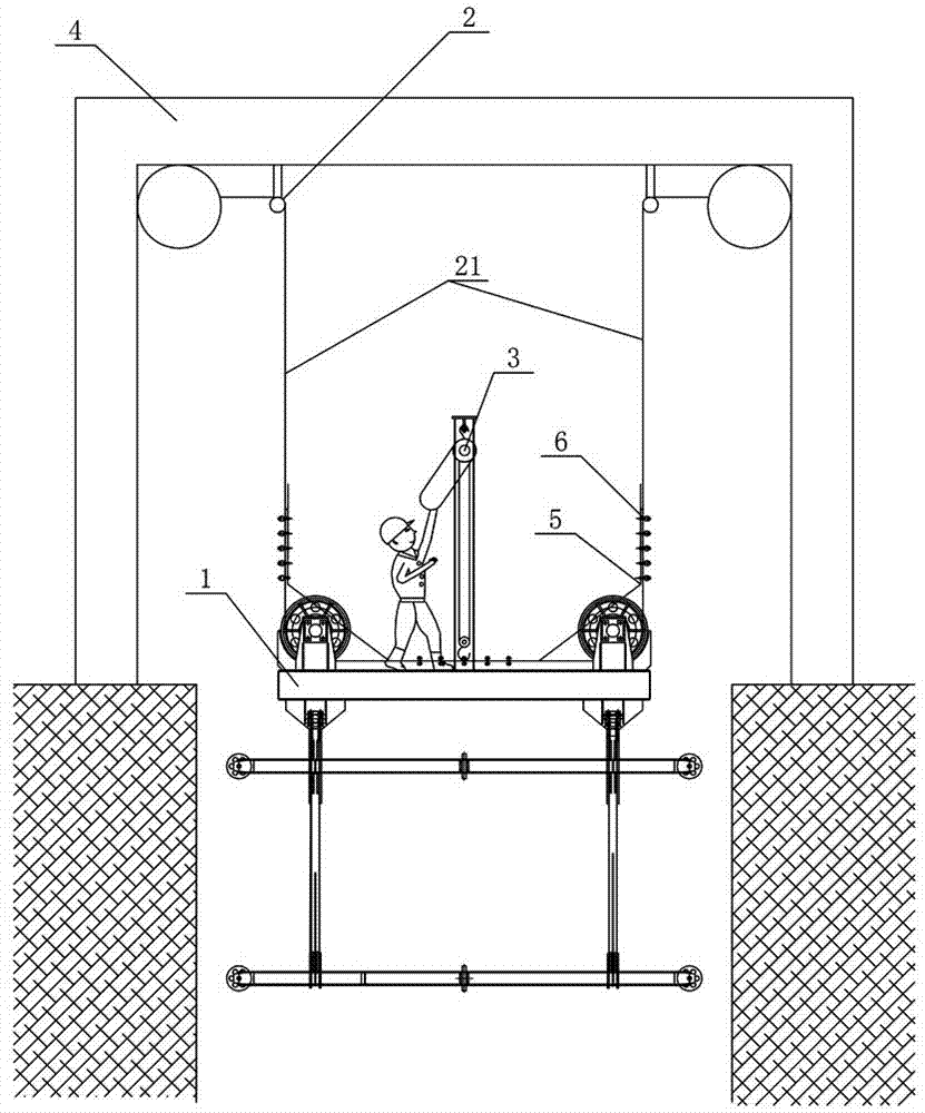 竖井井内吊盘水平调节系统的制作方法