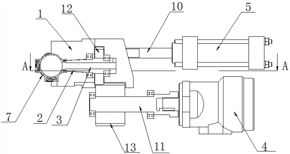 本实用新型采用的技术方案是:它包含滑块,牙套,芯子,马达,油缸,弹簧