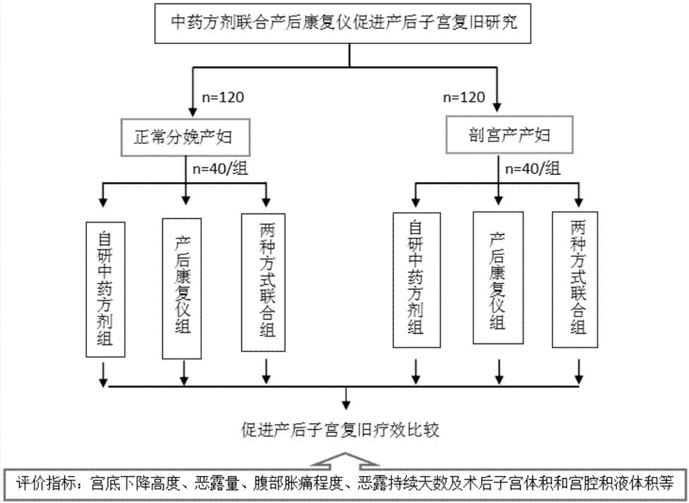 中药方剂联合产后康复仪促进产后子宫复旧的研究方法与流程