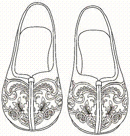圆头平底唐风绣花鞋的制作方法与流程