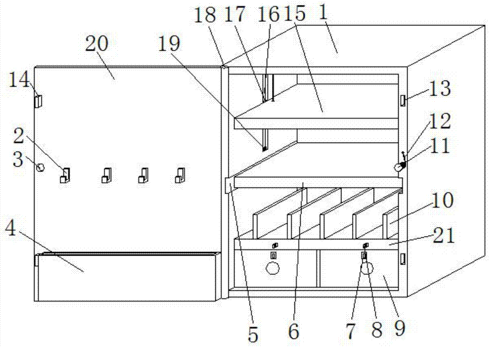 一种新型企业咨询管理用材料放置柜的制作方法