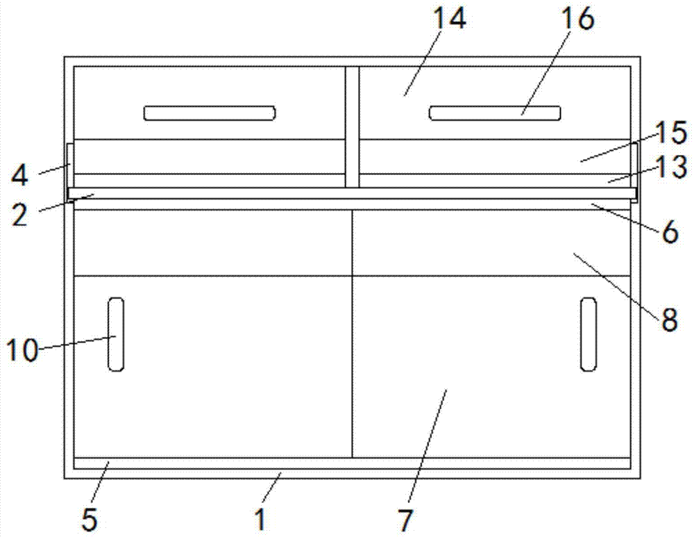 一种收银台柜的活动背板结构的制作方法