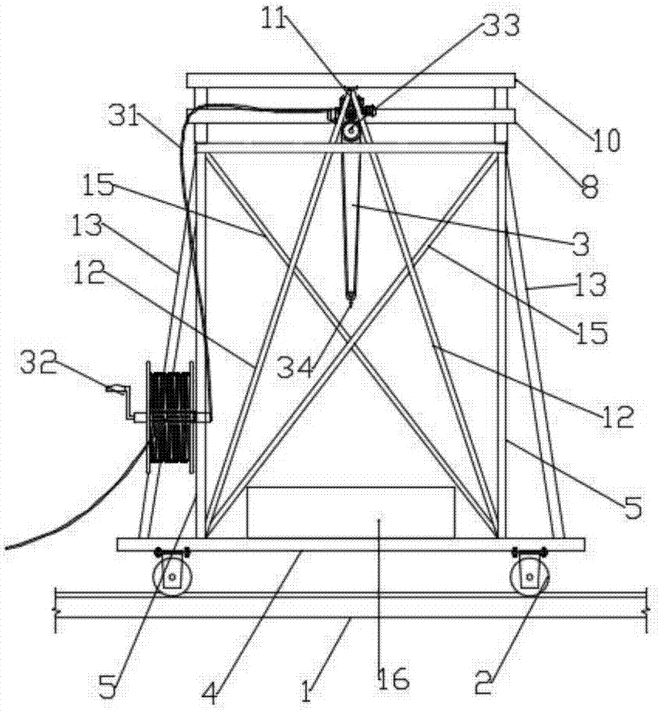 一种轨形式桥梁护栏施工用提吊架的制作方法