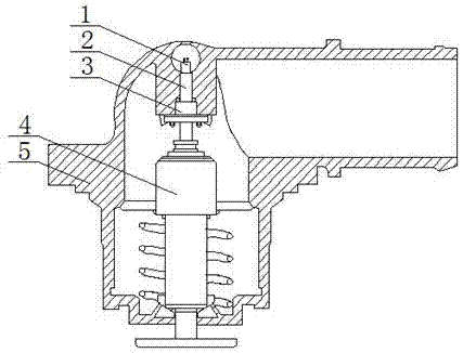 一种电子调温器用加热推杆固定结构的制作方法