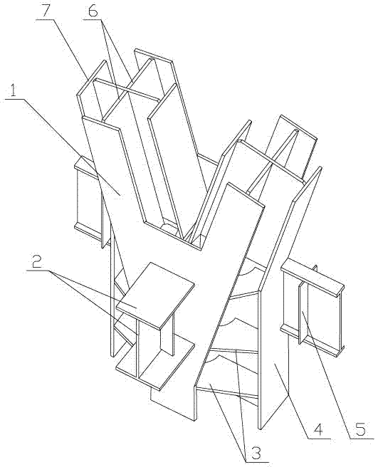 一种Y型十字柱钢结构节点的制作方法