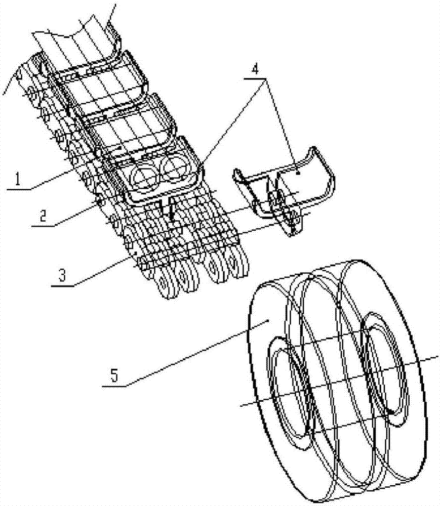 一种带油管导槽结构的中间缸链条的制作方法