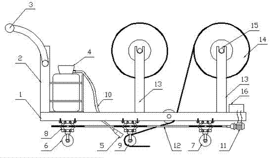 一种高铁路面防水卷铺料机的制作方法