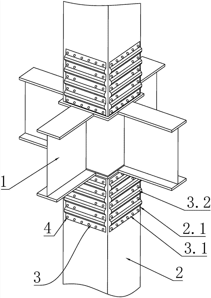 方形钢柱的加固结构的制作方法
