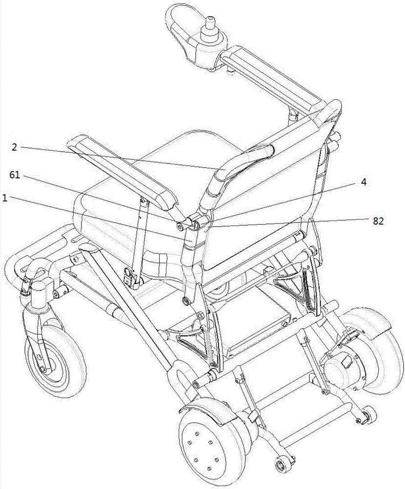 用于电动轮椅的靠背推手装置的制作方法