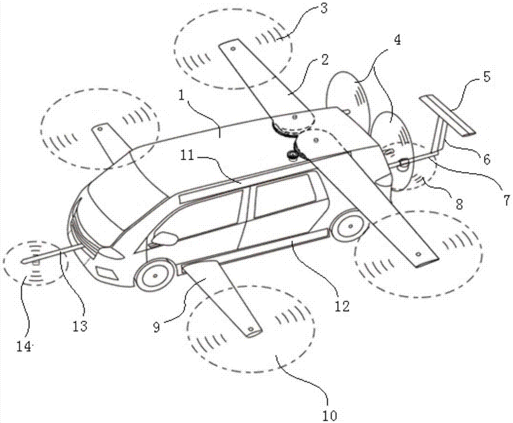 一种飞行汽车串列式双翼收放系统及飞行汽车的制作方法