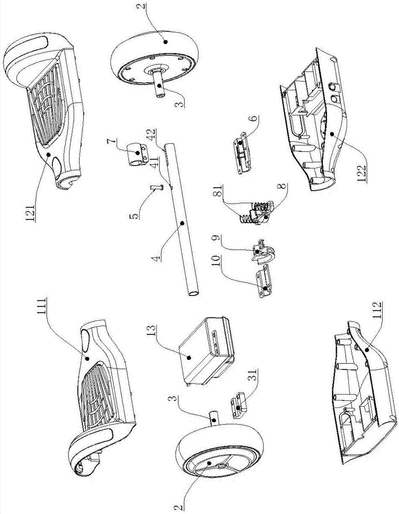 一种平衡车车架的连接结构的制作方法