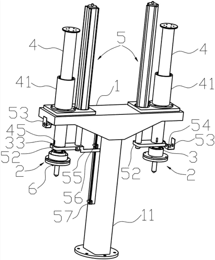 立式收线机的压盘机构的制作方法