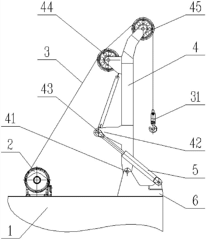 一种A字形臂架的起吊装置的制作方法