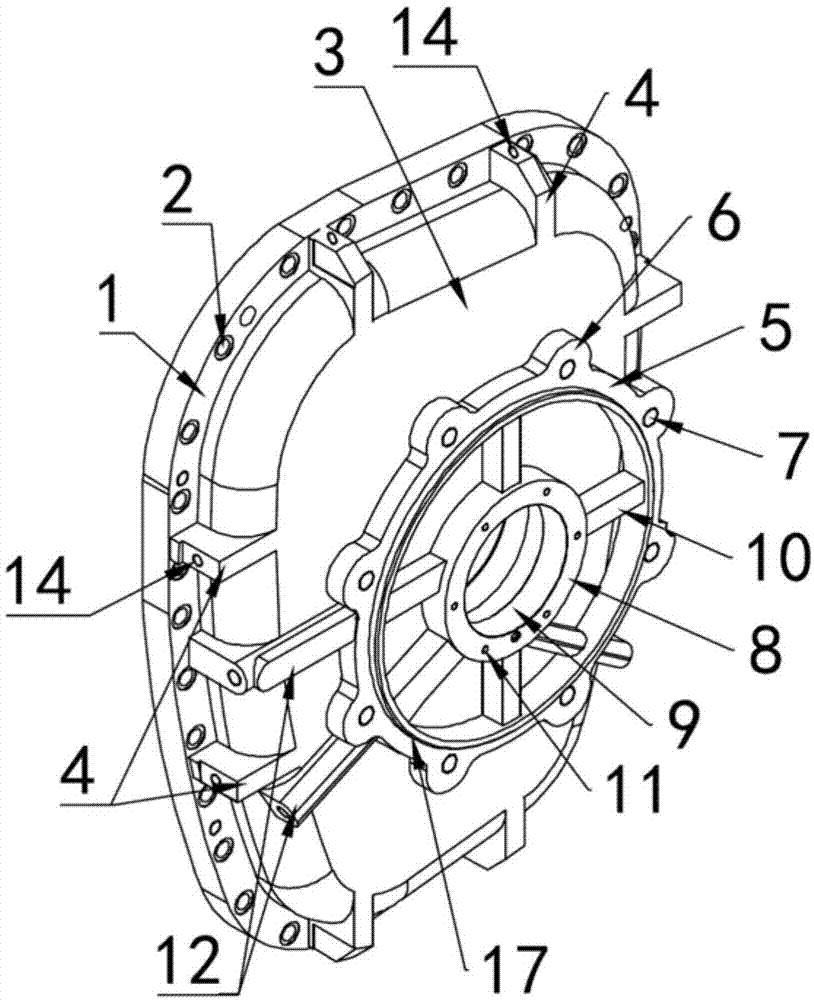 一种加强型螺杆空压机齿轮箱盖的制作方法