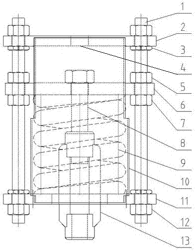 一种采用螺杆锁定的防过载组合式可变弹簧支吊架的制作方法